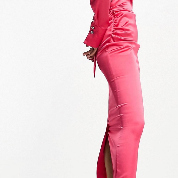 Satin Wrap Maxi Skirt Dress - Picture 2 of 5